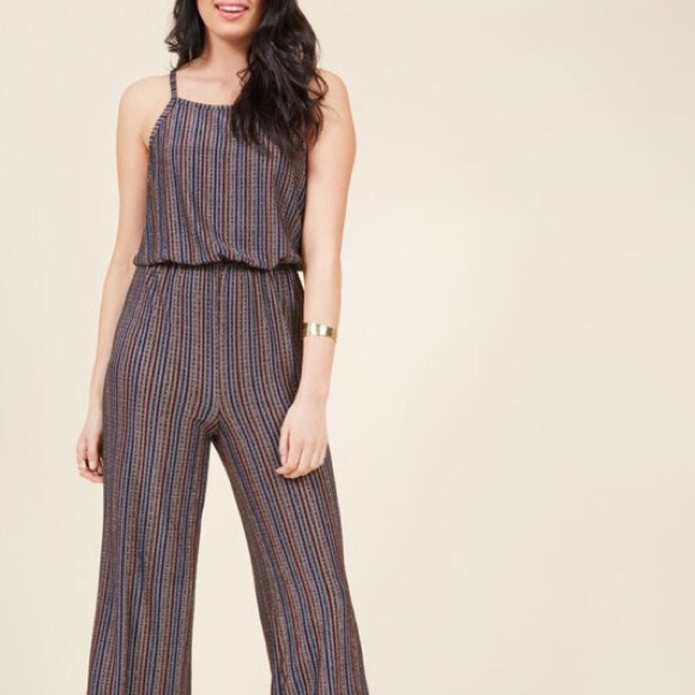 ModCloth Metallic Sparkly Retro Romper